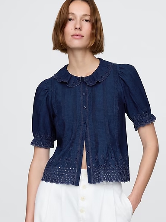 Gap x DOEN Tops - Gap × DÔEN Eyelet Shirt
